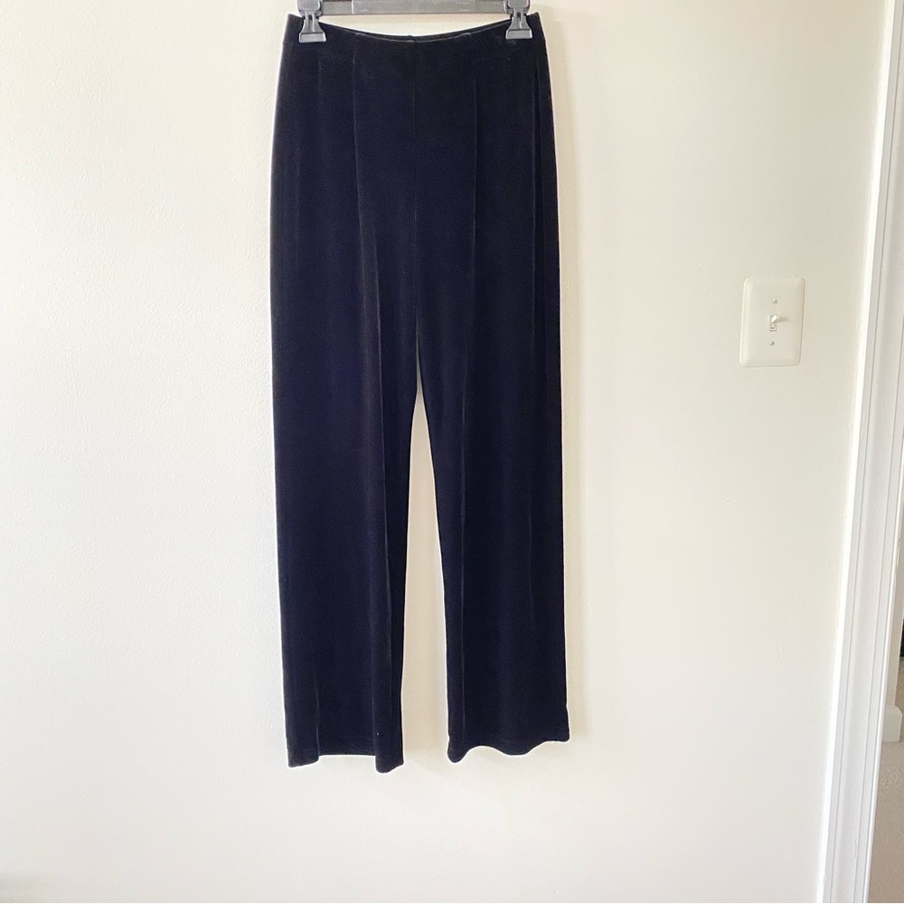 Peck & Peck Women’s Velvet Pull-on Black Pants NWOT